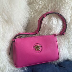 Versace Pink Leather Shoulder Bag